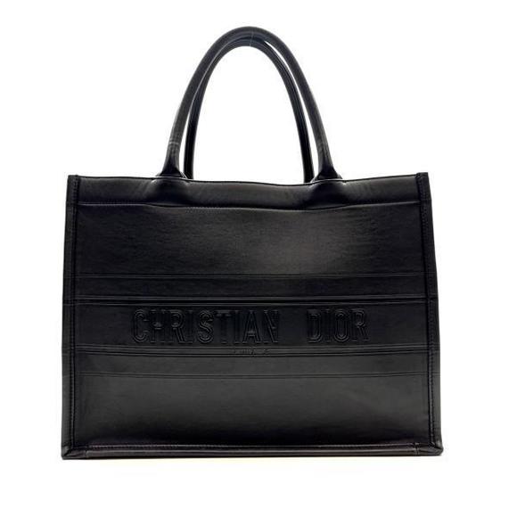 Dior Book Medium Tote Bag Calfskin Leather Black - Picture 1 of 10